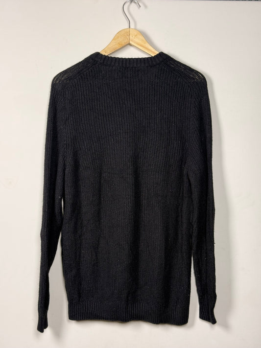 “PRIMARK” Elegant Black Cable Knit Sweater for Men 👕