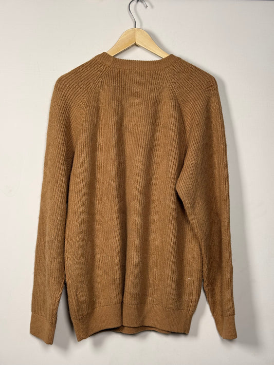 “KIABI” "Camel Brown Ribbed Knit Sweater"